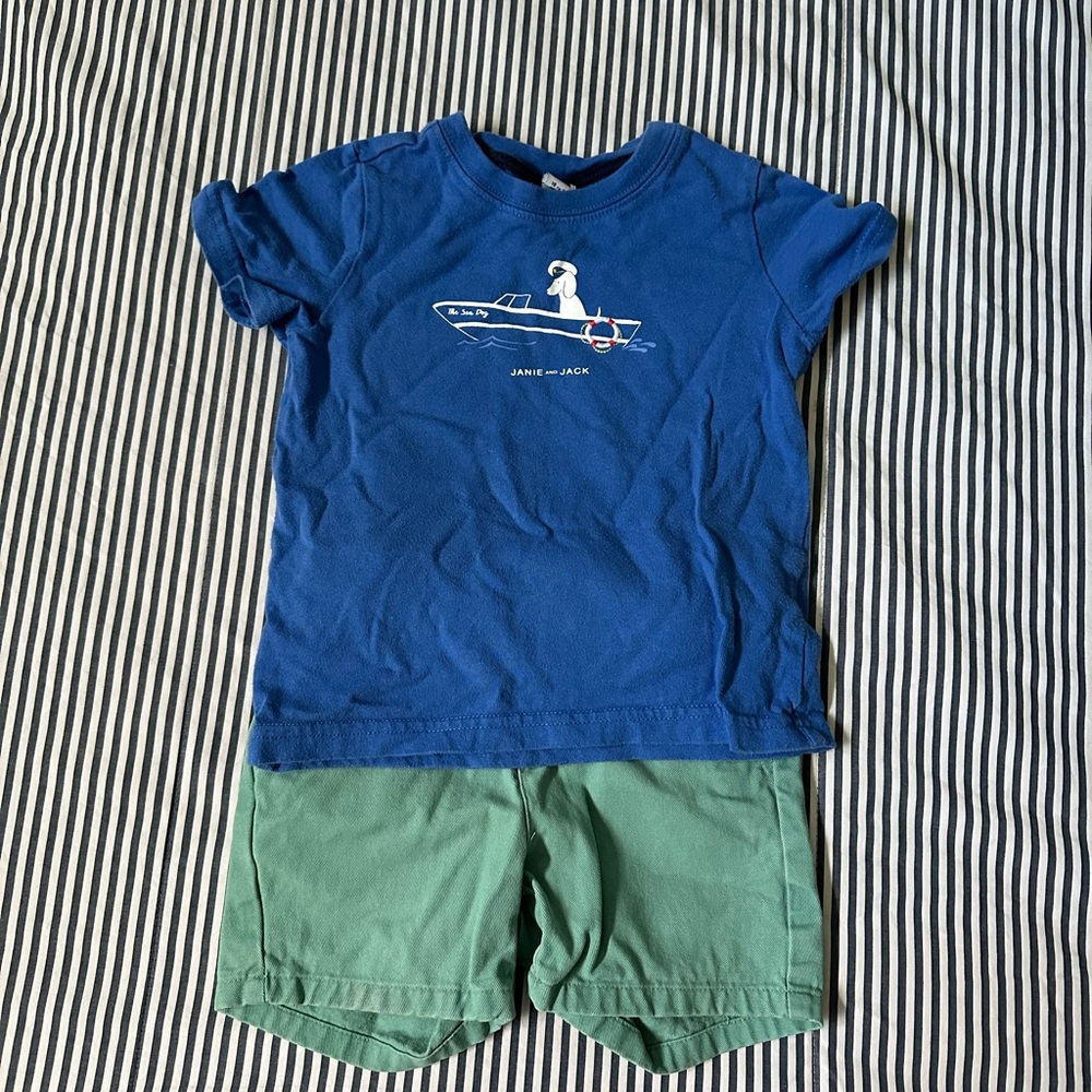 Janie and Jack Blue Graphic Tee